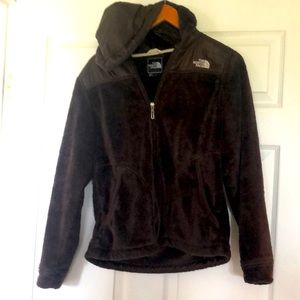 Chocolate brown Northface hooded fleece